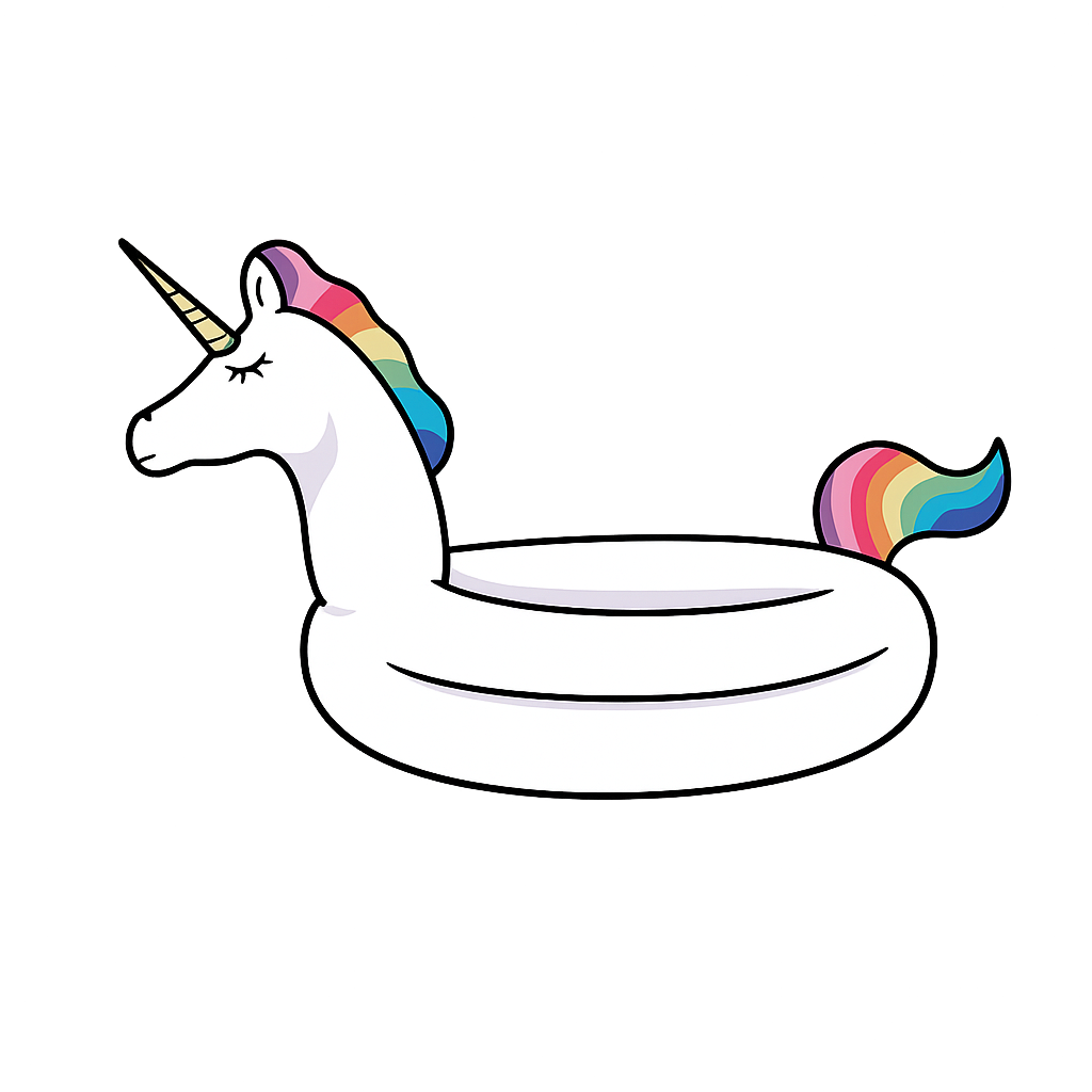 Unicorn swim ring floaties